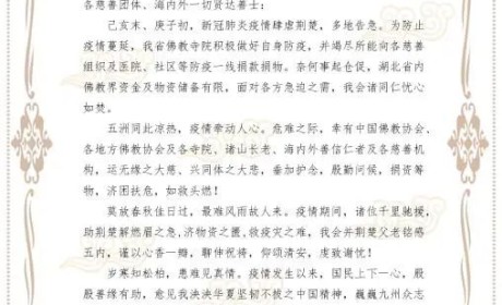 感恩各界救疫灾之难 湖北省佛教协会发布感谢信